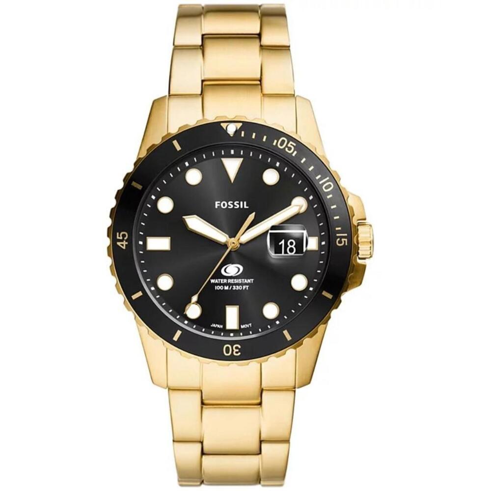 Fossil Men s Three-Hand Date Gold-Tone Stainless Steel Watch
